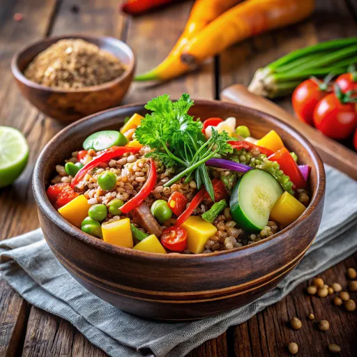 Rainbow Vegetable Stir-Fry with Spelt